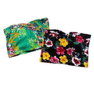 Bundle of 2 New Glo Jeans Floral Cropped Tube Tops Size S